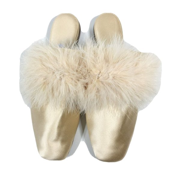 Sleeper Womens Manon Mules With Detachable Feathers Size 41 US 11 Champagne - Picture 6 of 11